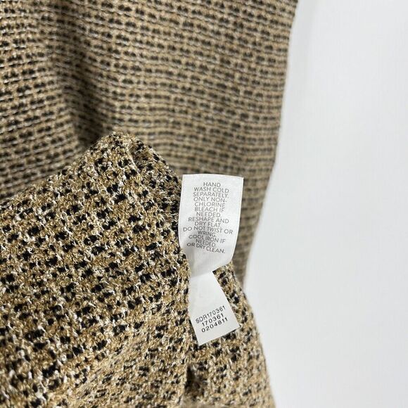 J Jill Dress Size XS Womens Butterscotch Tweed Knit Shift Jumper Pocket Fringe - Picture 9 of 9